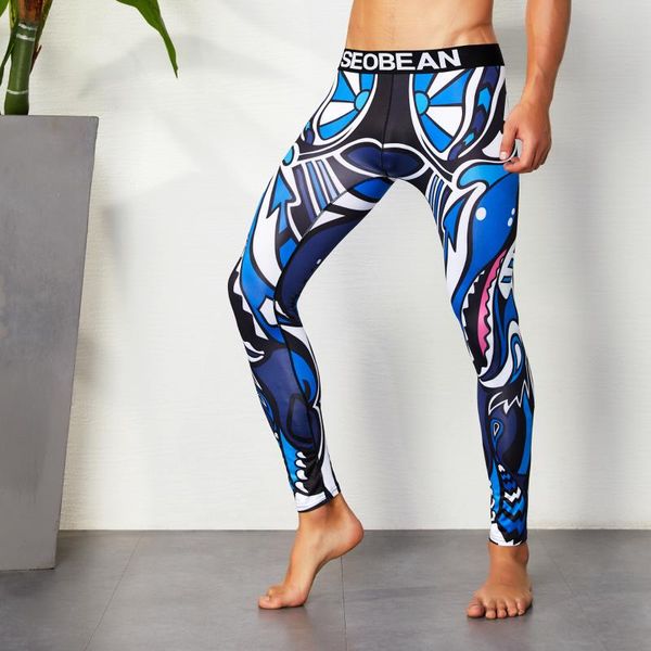 

winter running tights men basketball yoga pants gym leggings compression trousers fitness athletic sports bodybuilding, White;red