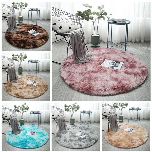 

carpets faux fur round carpet for living room kids long plush rugs bedroom rest area play tents rug floor door anti-skid mats1