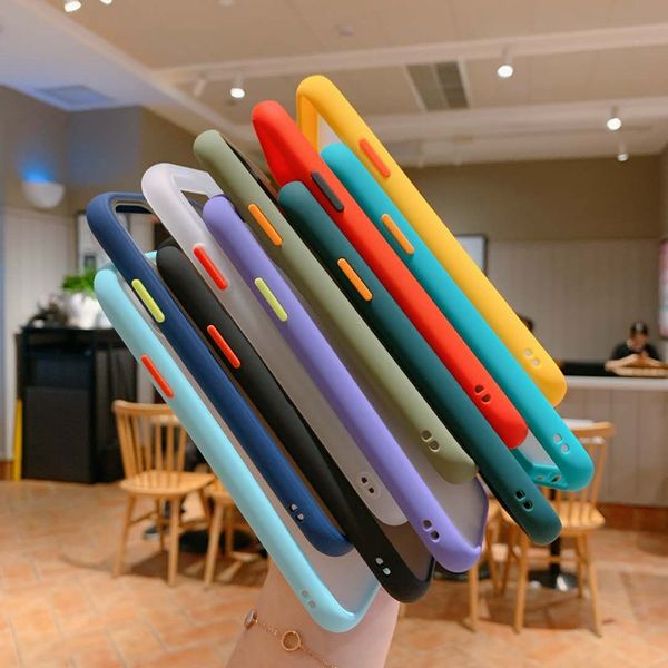 

skin feel shockproof frosted hybrid tpu pc cases for samsung galaxy m31s a01 core m01 a21s m51 a31 m31 a71 5g a51 a81 a91 clear contrast col