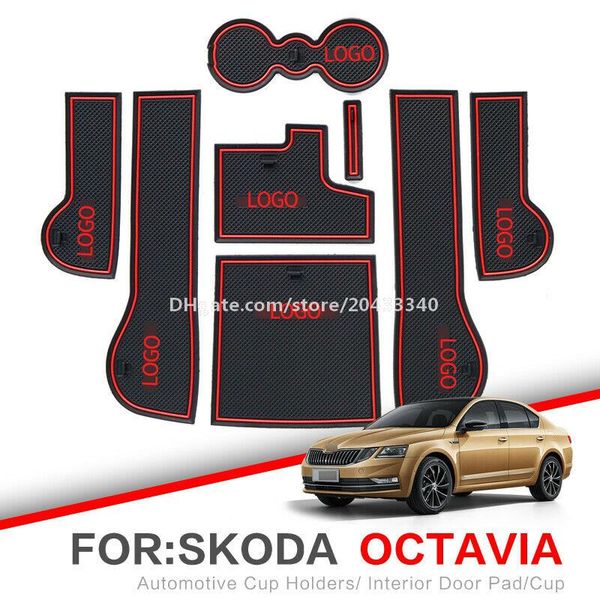 

car gate slot pad water coaster interior non-slip mats for skoda octavia 13-2016