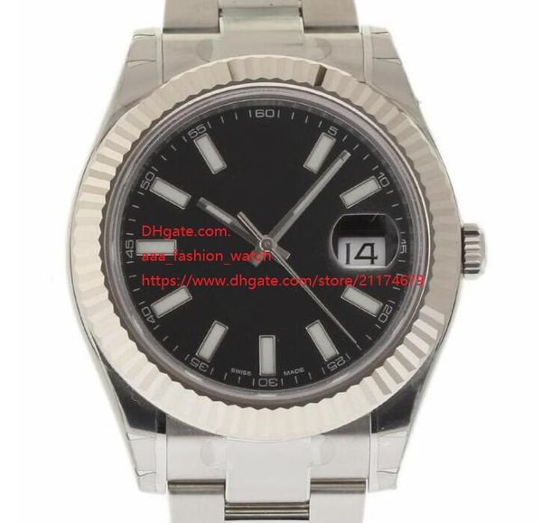 

factory supplier wristwatch 41mm 116334 stainless steel automatic mechanical sapphire black dial mens watch watches, Slivery;brown