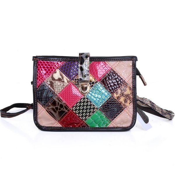 

сумки ginyezi 2020genuine кожа женские сумки мода лоскутная plaid женщины креста тела красочные тотализатор девушка сумка