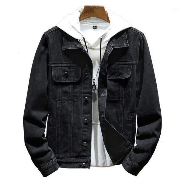 

fashion black jeans jacket men streetwear outerwear coat korean style clothing male denim bomber jacket,9401, Black;brown