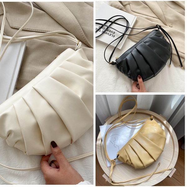 

женщины летом нового малый небольшого +2020 универсального перекладина мешок французской мода моды складка мешок rmutl