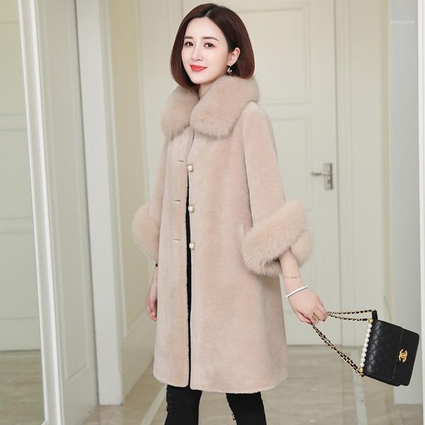 

winter real fur coat long women jacket real fur collar coat female warm fashion woman parkas manteau femme hiver wpy20361, Black