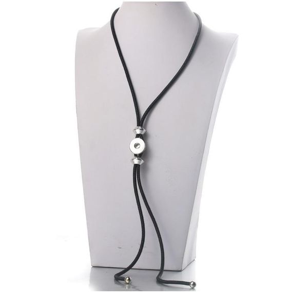 

new fashion 7 colors rope chain snap button necklace snap button jewelry diy fit 18mm snap jewelry women jllkco, Silver