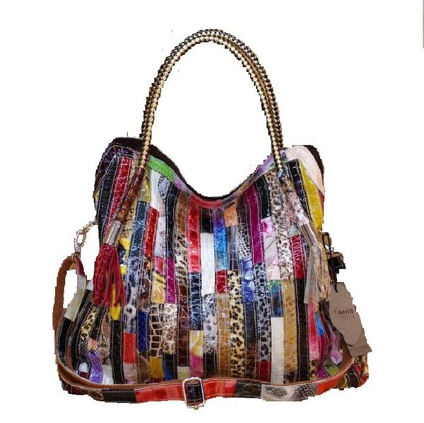 

2020 женщин сумка на ремне crossbody сумка натуральной кожи сумка для женщин bolsas дамы тотализатор сумки красочной кисточка змеиного мешка