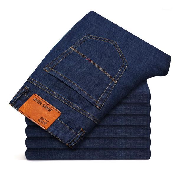

2020 men cotton straight classic jeans spring autumn male denim pants overalls designer men jeans size1, Blue