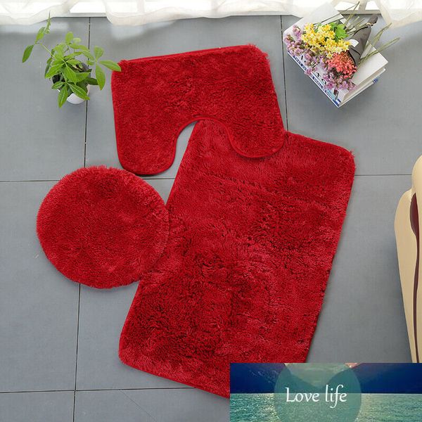 3 pcs Bath Mat Set Set Cover Cobertura antiderrapante Chuveiro de Chuveiro Lavável Banheiro Tapetes