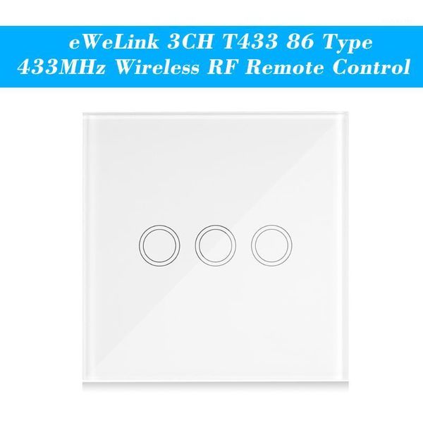 

remote controlers ewelink switch t433 86 type wall touch panel sticky 433mhz wireless rf control transmitter automation modules 1/2/3 gang1