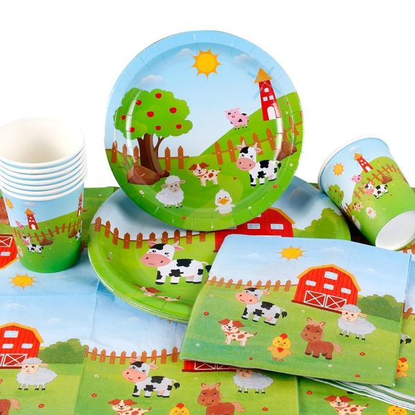 

frigg farm animals theme birthday decoration kids paper napkins cups disposable party tableware decorative plates