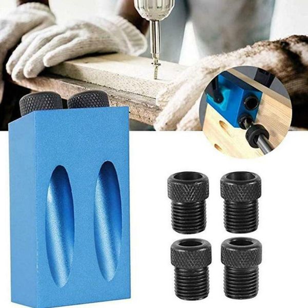 

pocket hole kit with magnetic 6/8/10mm 15° angle adapter drill guide woodworking tool set herramientas ferramentas workpro