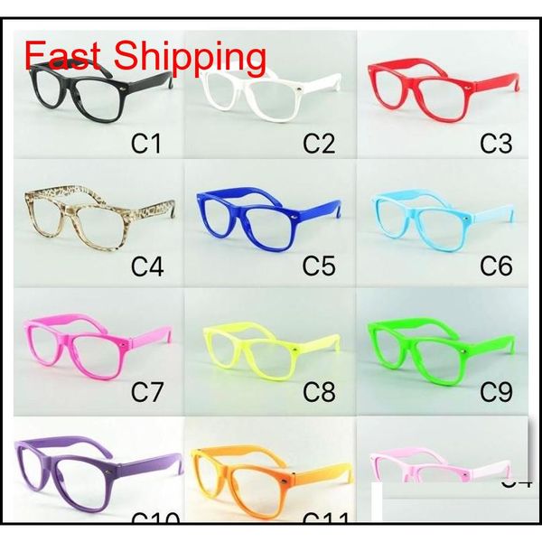 

12 solid colors frame for kids nerd eyewear frame children sunglasses fram no lenses baby party glasse qylgyx mj_fashion, Black