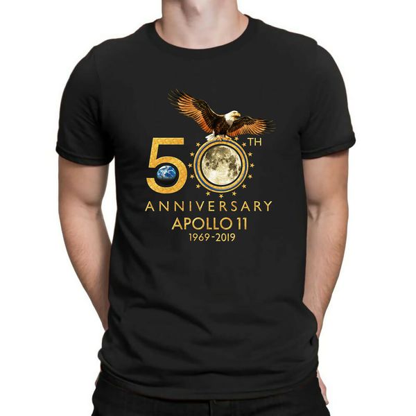 

sport usa 50th golden anniversary apollo 11 1969-2019 summer t shirt short sleeve cotton man clothing concert t shirts