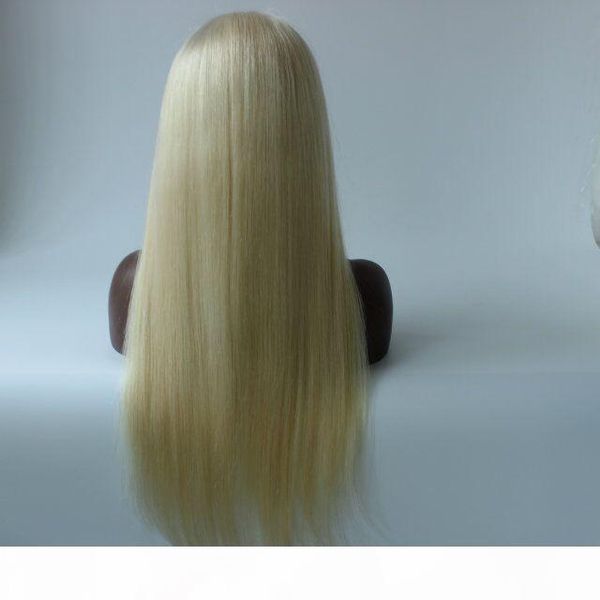 

bleach blonde #613 human hair straight glueless full lace wigs baby hair around 100% brazilian human hair wigs in stock, Black;brown