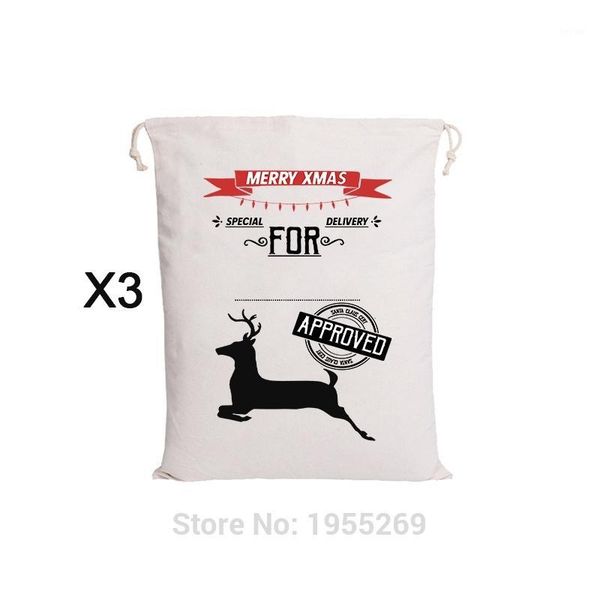 

christmas decorations santa sacks drawstring canvas bag 20pcs wholesale claus candy cane for kids tote party toy sack1