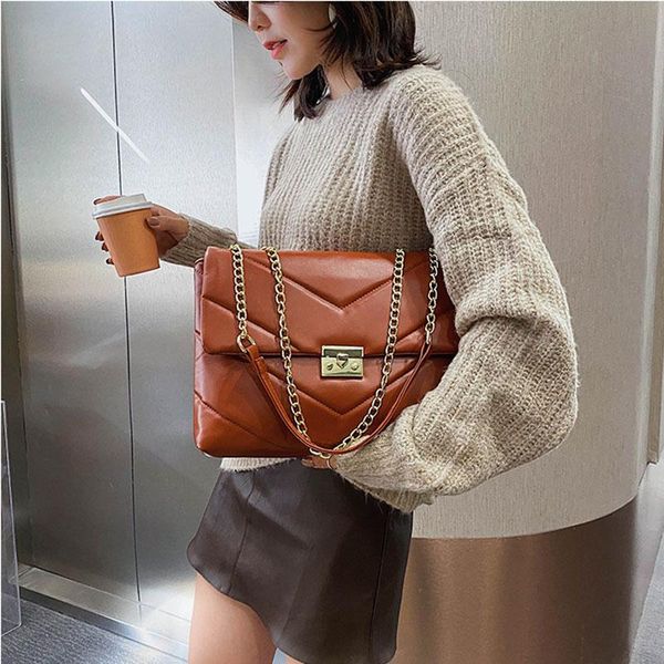 

cross body 2021 women big shoulder bags fashion handbag large capacity shopping crossbody hand bag pu leather lady chain travel handbags