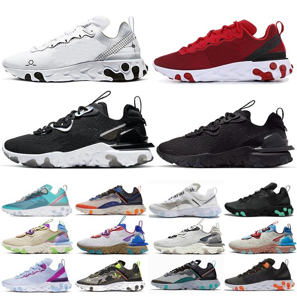 

mens react vision element 87 55 shoes hyper pink schematic black white iridescent men women trainers sports sneakers outdoor 36-45