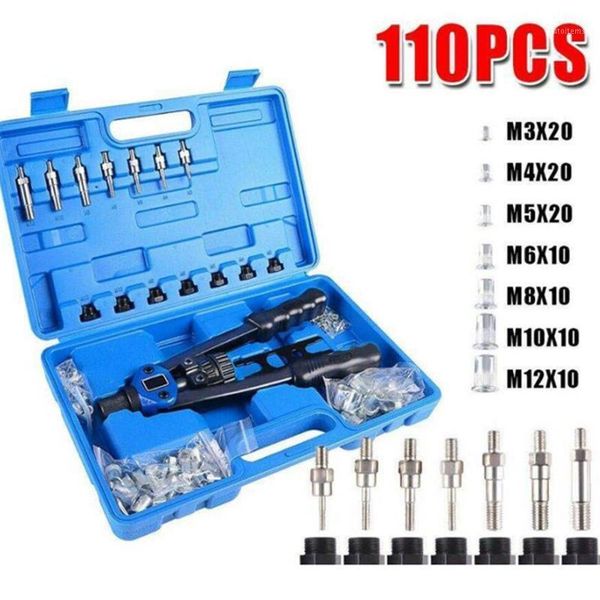 

110pc manual rivetting machine/riveting gun nut tool m3-m12 thread nut riveting machine rivet kit tool1