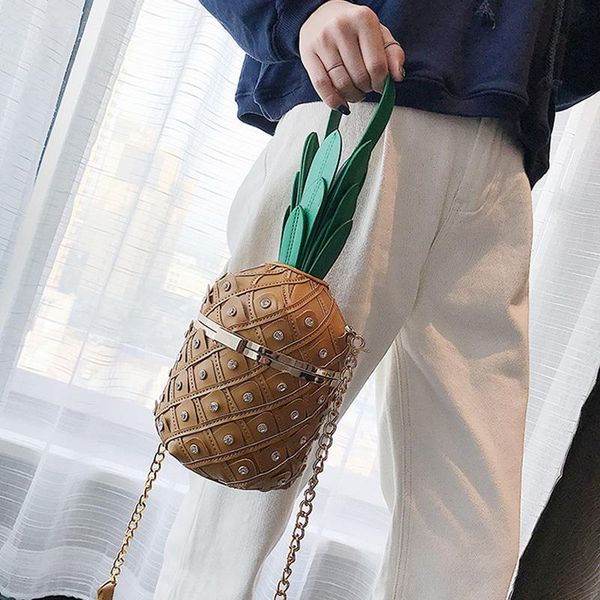 

pineapple handle party bags for women 2021 fashion diamond luxury stylish crossbody bag ladies casual handbags sac a main