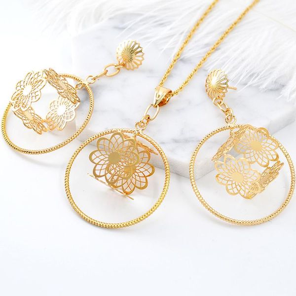 

zea dear jewelry square jewelry sets for women earrings necklace pendant for party wedding flower vintage sets findings, Silver