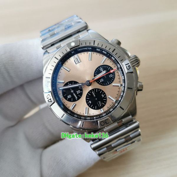 

gf super men watches ab0134101k1a1 42mm chronograph function work stainless steel 904l sapphire eta 7750 movement automatic mechanical mens, Slivery;brown