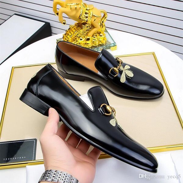 

21ss designers men shoes male business flats man lace up formal casual shoes mens dress vintage men's plus size zapatos de hombres, Black