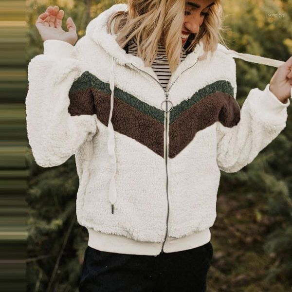 

elegant faux fur coat women's patchwork autumn winter warm zipper fur jacket female plush overcoat pocket casual teddy outwear1, Black