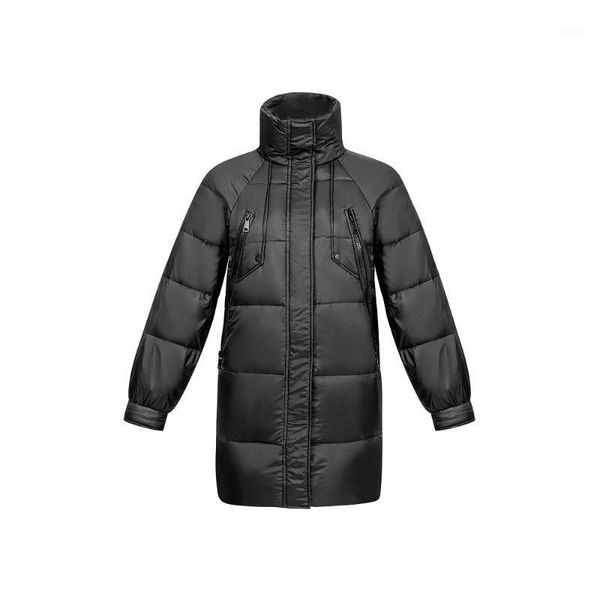 

kissqiqi 2020 new winter jacket long-sleeve full-zip hooded puffer coat women fashion coat women's heavy-weight quality abrigo1, Black