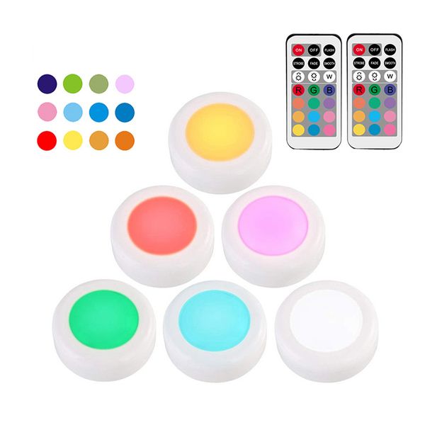 

wireless puck lights rgb 12 colors dimmable touch sensor led under cabinet light for close wardrobe stair hallway night lamp