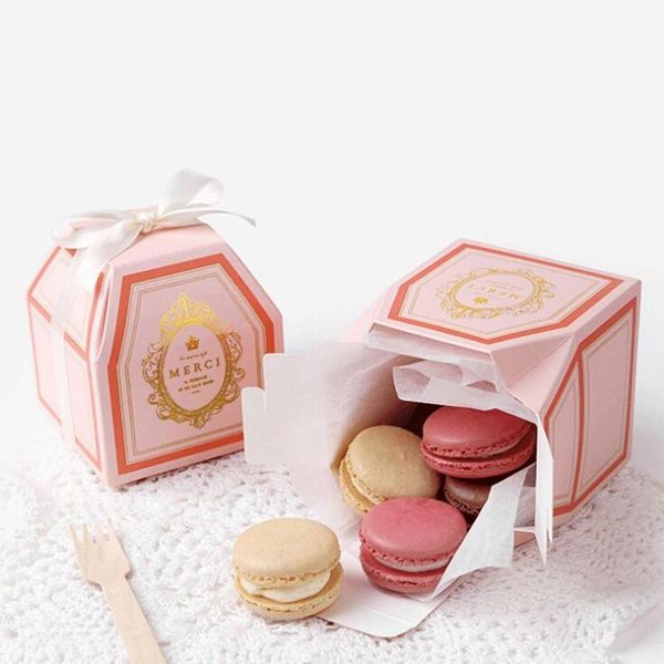 

gift wrap 30pcs 9x9x10cm two color european white card high-grade wedding box spot gold printing nougat paper packaging box1