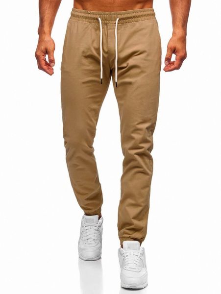 

men drawstring waist tapered pants m9m1#, Black