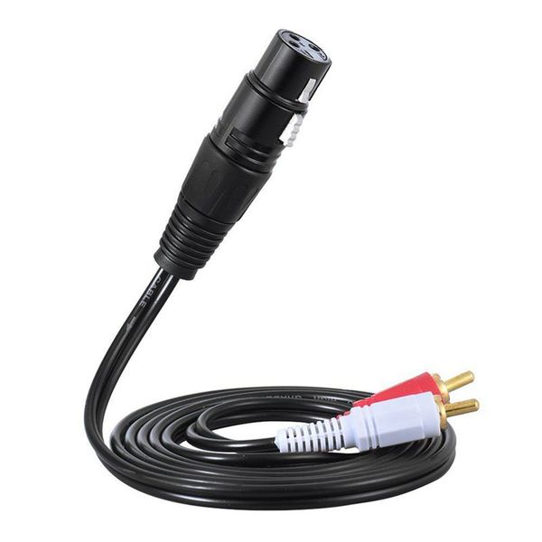 

1.5m/ 5ft stereo o splitter patch y cable cord 1 xlr female to 2 rca male plug