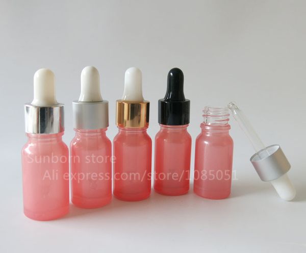 20pcs / lote 10ml rosa vazio redondo dropper garrafa