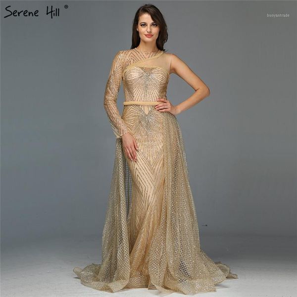 

party dresses dubai gold one shoulder evening 2021 mermaid luxury glitter formal dress design serene hill la700441, White;black