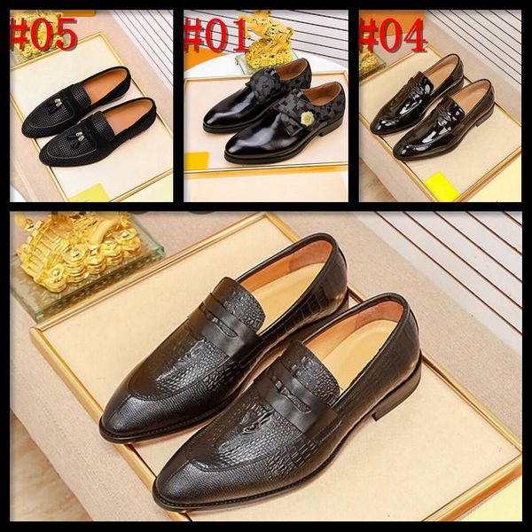 

c6 2020 new men's shoes luxury men dress shoes leather breathable leisure business canvas formal shoes men zapatos de hombre 11, Black