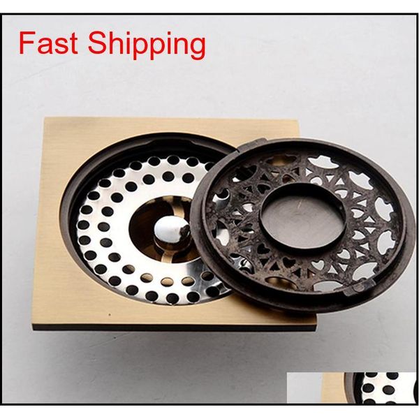 

10cm square brass shower drains gold bathroom floor drain balcony deodorant bath drain straine qylgus sports2010