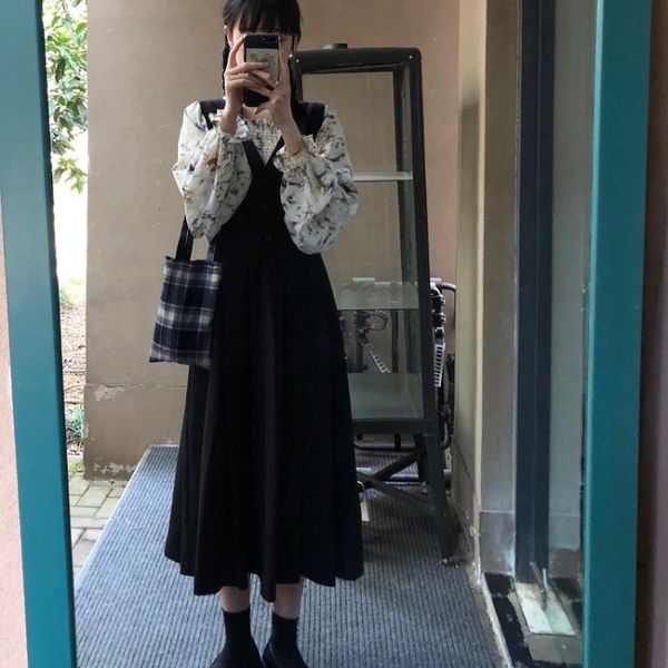 

двойное счастье двухсторонний износ с плиссированной рубашки картины маслом картины маслом paintingskirt янтарную одна линия воротник шифон, Gray