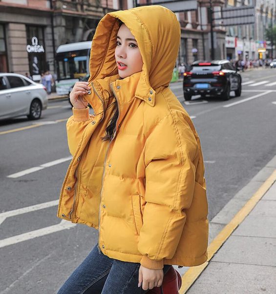 

women's warm coat jacket 2019 winter new loose bread clothes cotton women short windproof jacket parkas outerwear female s-xl1, Tan;black