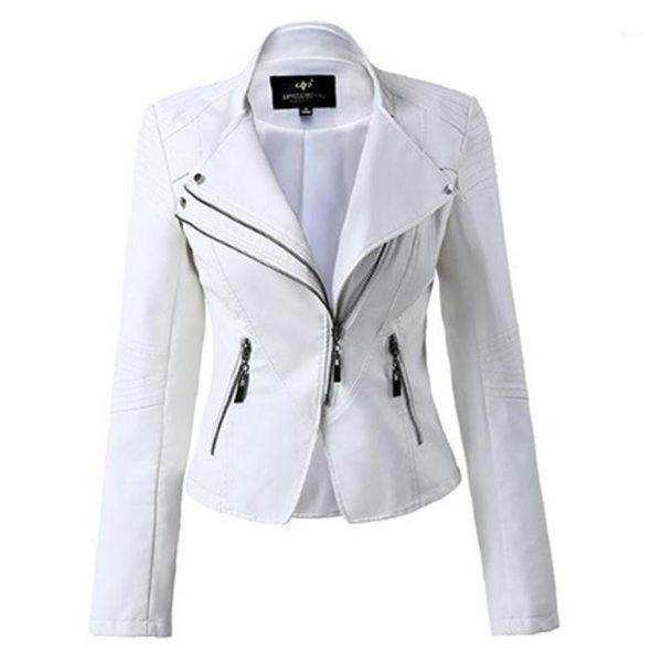 

european and american fashion leisure personality simple punk wind turbine pu leather jacket short-style coat spring and autumn1, Black