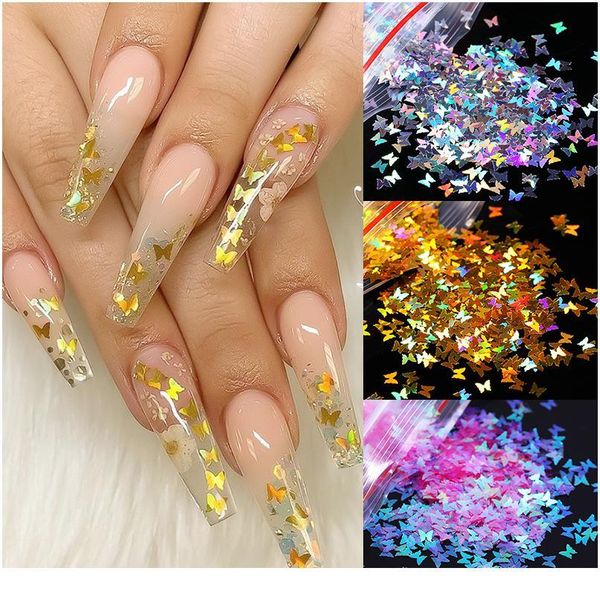 

1 bag ultrathin sequins laser star glitter sequins for nail art decoration body art painting nail diy decor acc jllmws, Silver;gold