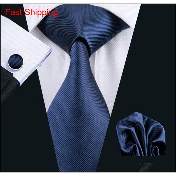 

silk mens dark blue tie hankerchief cufflinks set jacquard woven mens necktie set business work formal mee qylqfy mj_fashion, Black;blue