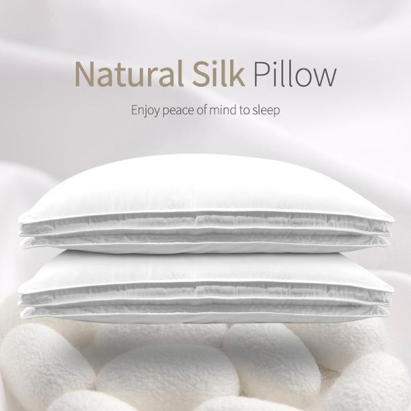 

pillow chinese natural 100% silk 1.5kg/1.8kg/2.0kg pillows mulberry el memory for health sleeping cotton case1