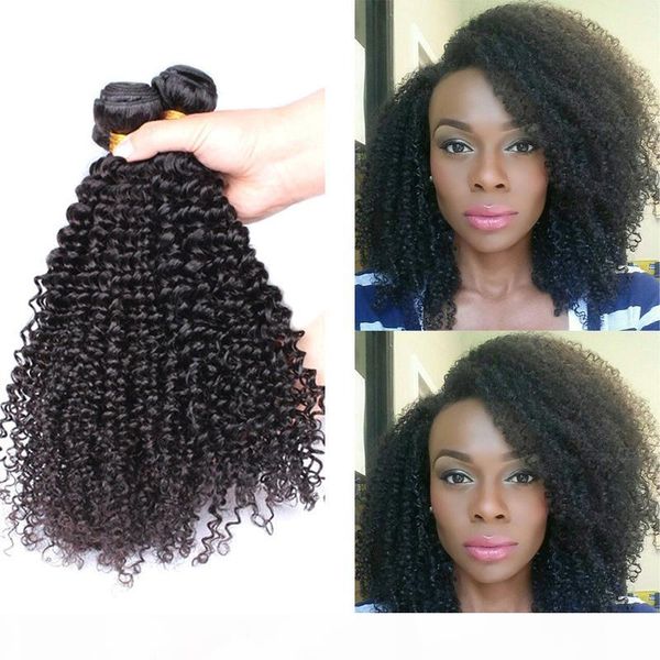 

brazilian virgin hair kinky curly wave 100% human hair unprocessed hair 3pcs lot ing, Black