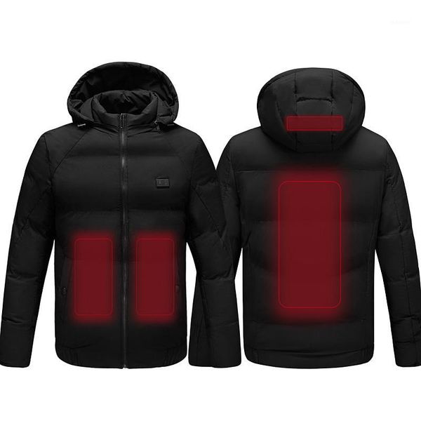 

electric heating jacket usb security intelligent heated coat for wniter riding skiing fishing1, Black