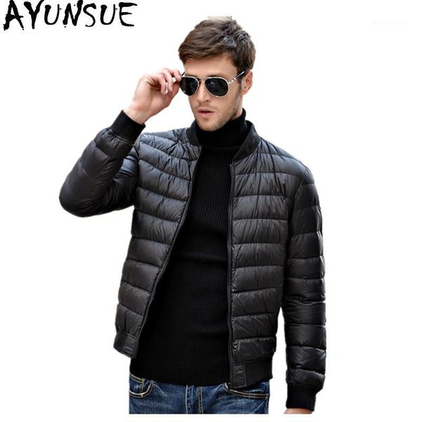 

ayunsue winter jacket men duck down jacket men ultralight korean coat men's down mens clothing kurtka zimowa kj3231, Black