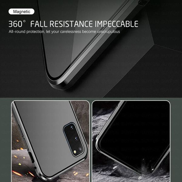 

360 magnetic case for samsung galaxy s20 fe s 20 fan edition s20ef 5g 6.5\" double sided tempered glass pho qylzks