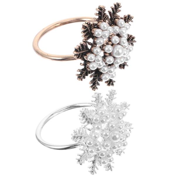 

2pcs christmas festival practical napkin buckle snowflake napkin holder alloy ring for party decoration gift