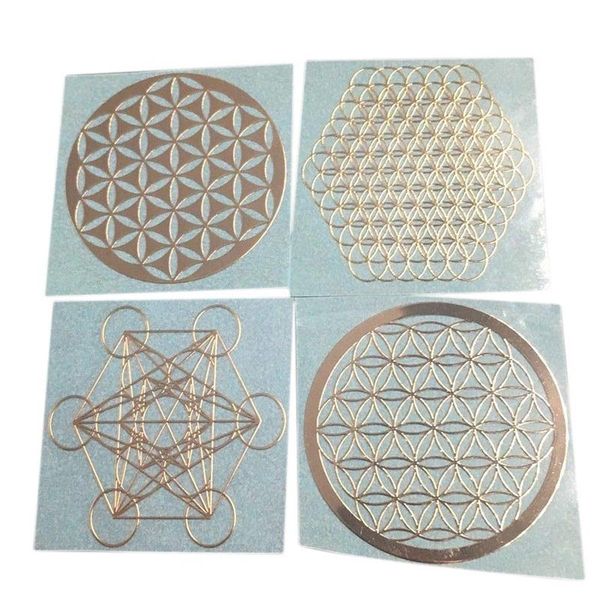 

4pcs/set new metal energy decor sticker flower of life