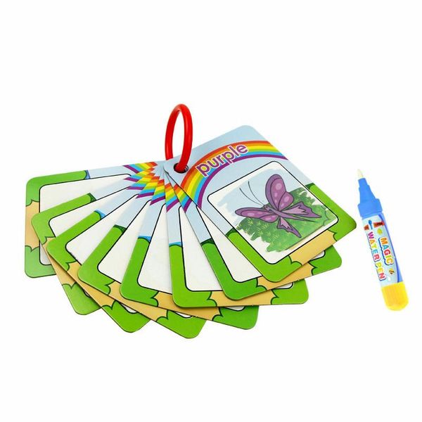 

3 types reusable water drawing learning card 1 magic pen recognize painting board educational toys for kid english learning gyh sqcjby